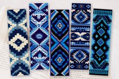 Western Blue Embroidery Aztec Knitted PNG Bookmark Sublimati Product Image 2