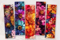 Zinnia Elegant Floral Alcohol Ink PNG Bookmark Sublimation D Product Image 2