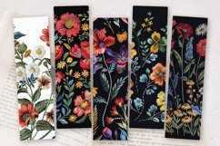 Botanical Embroidery Floral PNG Bookmark Sublimation Designs Product Image 2