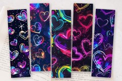 Galaxy Neon Graffiti Hearts PNG Bookmark Sublimation Des Product Image 2