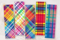 Rainbow Checkered Plaid PNG Bookmark Sublimation Designs Product Image 2