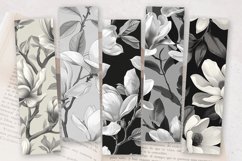 Monochrome Magnolia Flower PNG Bookmark Sublimation Designs Product Image 2