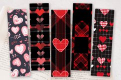 Hearts Valentines Day Plaid PNG Bookmark Sublimation Designs Product Image 2