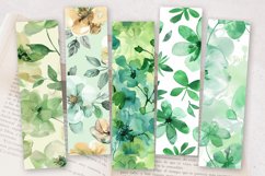 Watercolor Green Pastel Flowers PNG Bookmark Sublimation Des Product Image 2