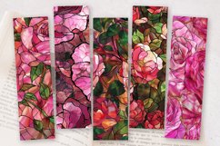 Stained Glass Pink Rose PNG Bookmark Sublimation Design Product Image 2