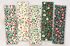 Red &amp; Green Cute Tiny Floral PNG Bookmark Sublimation Design Product Image 2