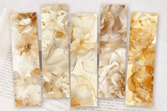 Beige Glitter Alcohol Ink Flower PNG Bookmark Sublimation De Product Image 2