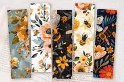 Boho Floral Honeybee PNG Bookmark Sublimation Designs Product Image 2