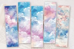 Watercolor Pastel Clouds PNG Bookmark Sublimation Designs Product Image 2