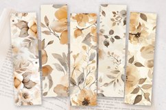 Beige Watercolor Flowers PNG Bookmark Sublimation Designs Product Image 2