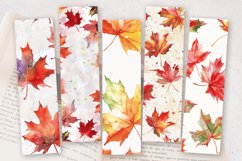 Watercolor Maple Leaves PNG Bookmark Sublimation Designs Product Image 2