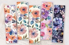 Watercolor Boho Flowers PNG Bookmark Sublimation Designs Product Image 2
