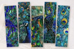 Peacock Stained Glass PNG Bookmark Sublimation Design Product Image 2