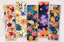 Vibrant Pressed Flowers PNG Bookmark Sublimation Designs Product Image 2