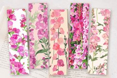 Pink Snapdragon Flowers PNG Bookmark Sublimation Designs Product Image 2