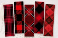 Red Plaid PNG Bookmark Sublimation Designs Product Image 2