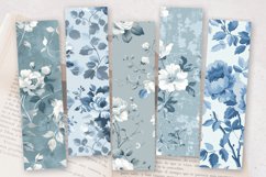 Dusty Blue Floral PNG Bookmark Sublimation Des Product Image 2