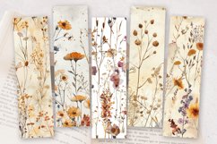 Watercolor Dried Flowers PNG Bookmark Sublimation Designs Product Image 2