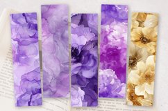 Lilac Alcohol Ink Flowers PNG Bookmark Sublimation Designs Product Image 2