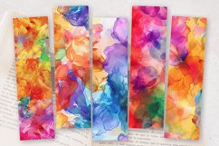 Rainbow Alcohol Ink Floral PNG Bookmark Sublimation Designs Product Image 2
