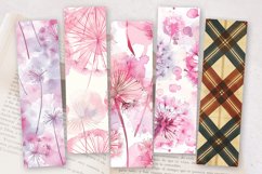 Watercolor Pink Dandelion PNG Bookmark Sublimation Designs Product Image 2