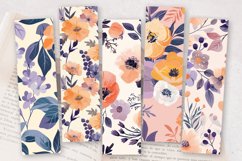 Peach &amp; Lavender Floral PNG Bookmark Sublimation Designs Product Image 2