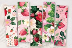 Pink Strawberry Flowers PNG Bookmark Sublimation Designs Product Image 2