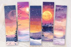 Winter Dreamy Sunset PNG Bookmark Sublimation Designs Product Image 2