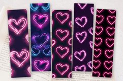 Pink Neon Hearts PNG Bookmark Sublimation Designs Product Image 2