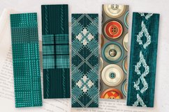 Teal Knitted Plaid PNG Bookmark Sublimation Designs Product Image 2