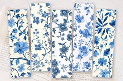 French Cottagecore Blue Floral PNG Bookmark Sublimation Desi Product Image 2