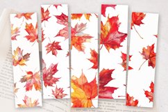 Watercolor Maple Leaves PNG Bookmark Sublimation Des Product Image 2