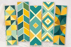 Yellow Teal Geometric PNG Bookmark Sublimation Design Product Image 2