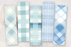Pale Blue Pastel Plaid PNG Bookmark Sublimation Designs Product Image 2