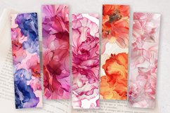 Luxury Carnation Alcohol Ink Flowers PNG Bookmark Sublimatio Product Image 2