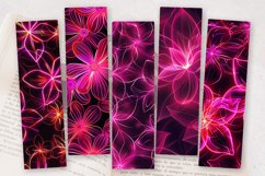 Bright Pink Neon Flowers PNG Bookmark Sublimation Designs Product Image 2