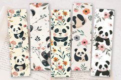 Floral Baby Panda PNG Bookmark Sublimation Designs Product Image 2