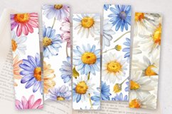 Watercolor Daisy Flower PNG Bookmark Sublimation Designs Product Image 2