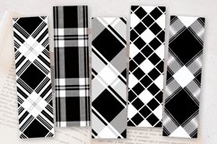 Black White Plaid PNG Bookmark Sublimation Designs Product Image 2