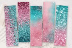 Ombre Pink &amp; Turquoise Glitter PNG Bookmark Sublimation Des Product Image 2