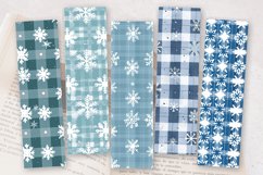 Winter Gingham Snowflakes PNG Bookmark Sublimation Designs Product Image 2