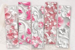 3D Pink and White Floral PNG Bookmark Sublimation Des Product Image 2