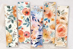 Boho Watercolor Flowers PNG Bookmark Sublimation Designs Product Image 2