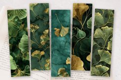 Green and Gold Ginkgo PNG Bookmark Sublimation Design Product Image 2
