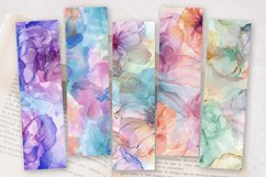 Pastel Alcohol Ink Flowers PNG Bookmark Sublimation Designs Product Image 2