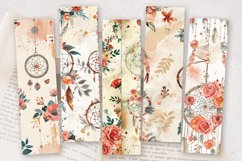Boho Floral Dreamcatchers PNG Bookmark Sublimation Designs Product Image 2