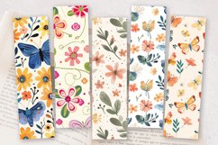 Flowers and Butterflies PNG Bookmark Sublimation Designs Product Image 2