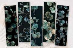 Dark Watercolor Eucalyptus PNG Bookmark Sublimation Designs Product Image 2
