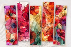 Poppy Alcohol Ink Flowers PNG Bookmark Sublimation Designs Product Image 2