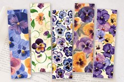 Whimsical Pansy Flowers PNG Bookmark Sublimation Designs Product Image 2